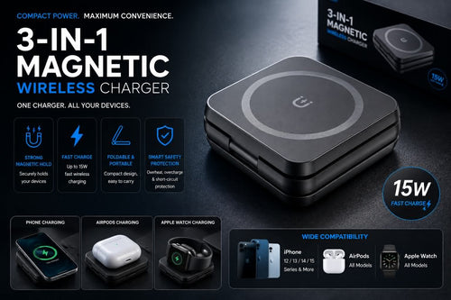 PMG Magnetic Wireless Charging & Folding Phone Stand