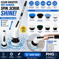 PMG Electric Spin Scrubber – Cordless Rechargeable Cleaning Brush with 8 Heads