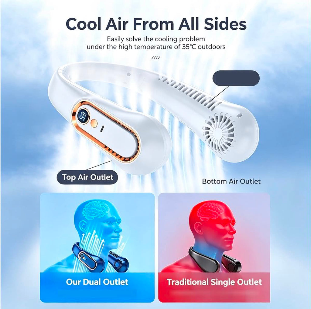 Portable Neck Fan – 5-Speed Hands-Free Personal Air Cooler