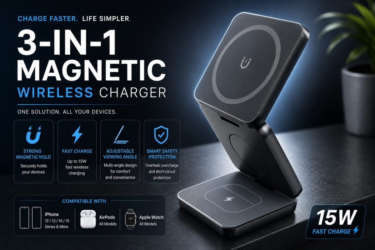 PMG Magnetic Wireless Charging & Folding Phone Stand
